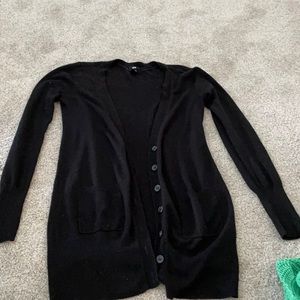 Long Black H&M Cardigan with Pockets